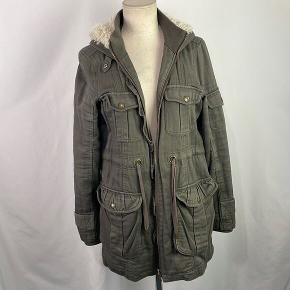 Sanctuary Jackets & Blazers - Sanctuary Grey Anorak with Fleece Trim Jacket